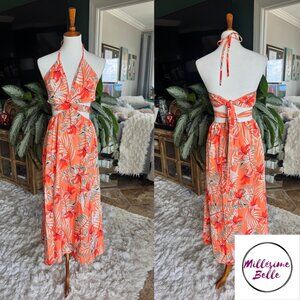 Orange Tropical Dress